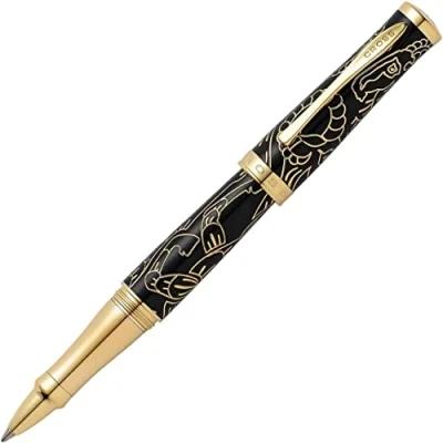 Image of Cross Chinese Year of the Goat Black and Gold Rollerball Pen in Gift Box