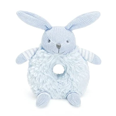 Image of Mousehouse Gifts Adorable, Super Soft Animal Baby Rattle for New Borns/Toddlers (Blue Rabbit)
