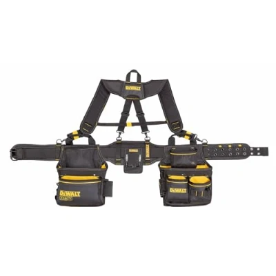 Image of DEWALT Professional Tool Belt Organizer with Suspenders and 25 Pockets, Heavy Duty Construction (DWST540602)