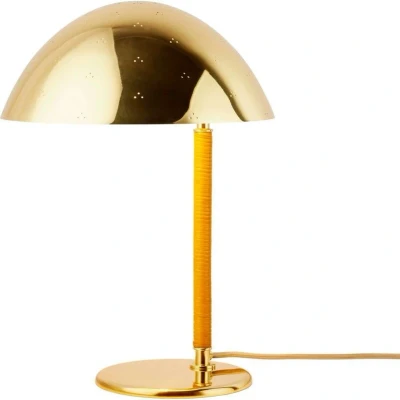 Image of GUBI table lamp 9209, brass, rattan, height 36.5 cm