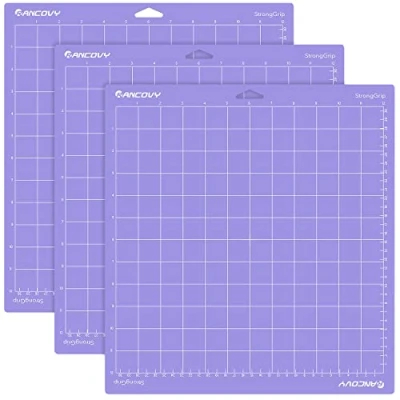 Image of RANCOVY Cutting Mat for Cricut Maker 3/Maker/Explore 3/Air 2/Air/One Strong Grip Adhesive Quilting 12&quot;x12&quot; Purple 3 Pack