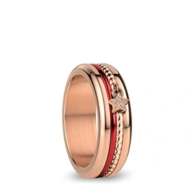 Image of BERING Exchangeable Ring Combination for Women in Rose Gold and Brown with the Distinctive Twist Change System, Yenisei