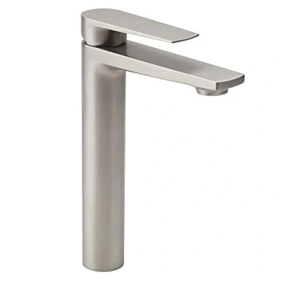 Image of Milano Hunston Modern High Rise Mono Bathroom Basin Mixer Tap Brushed Nickel