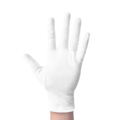 Image of 2 Pairs 100% Cotton Gloves for Moisturizing Gloves, White Dry Hands, Size L