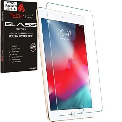Image of TECHGEAR Glass Edition Screen Protector for iPad Mini 5 2019, Tempered Cover [2.5D Edge] [9H Hardness] [Crystal Clarity] [Scratch Resistant] [No Bubble]
