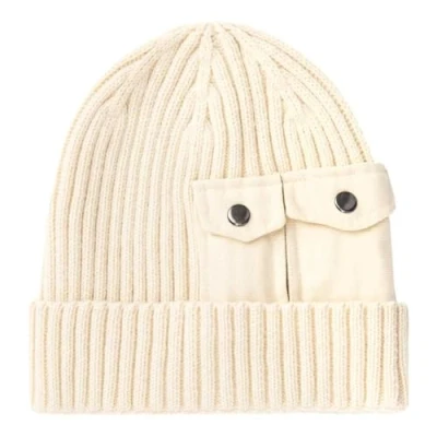 Image of Alpha Industries Utility Beanie Warm Unisex Hat, Jet Stream White, Standard Size