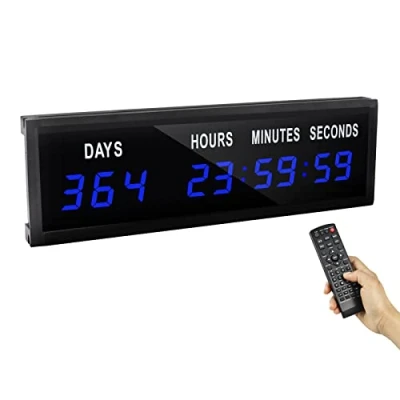 Image of Jhering LED Countdown Clock with Remote, Days Hours Minutes and Seconds, Digital Wall 1.8&quot; 9 Digits(Blue)