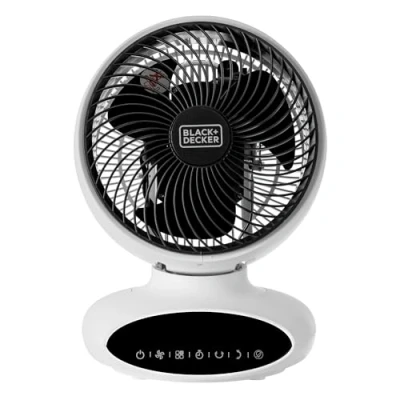 Image of BLACK+DECKER BXFD52009GB 9 Air Circulation Desk Fan with 5 Speeds, Automatic 360 Oscillation, White