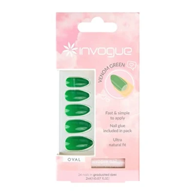 Image of Invogue Venom Green Oval Nails (24 Pieces)