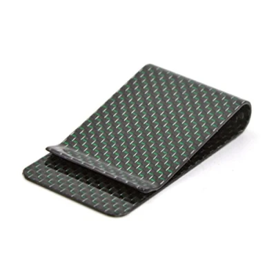 Image of Medifier Carbon Fiber Money Clip Wallet Business Credit Card Cash Glossy Holder L Green