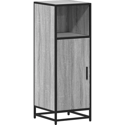 Image of vidaXL Bathroom Cabinet Grey Sonoma Engineered Wood &amp; Metal 35x37.5x100 cm Modern Industrial Storage for Bathrooms