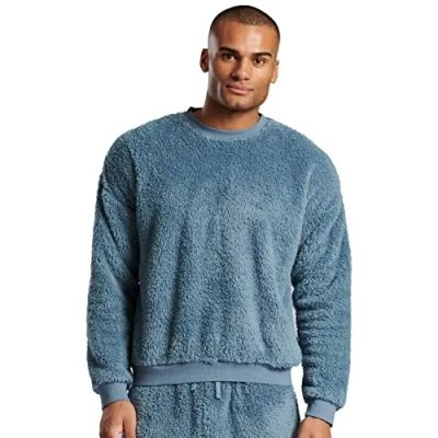 Image of Undercover Mens Sherpa Crew Neck Jumper 981014 Blue Medium