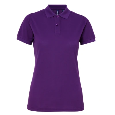 Image of Asquith &amp; Fox Womens/Ladies Short Sleeve Performance Blend Polo Shirt (Purple) Size X Large
