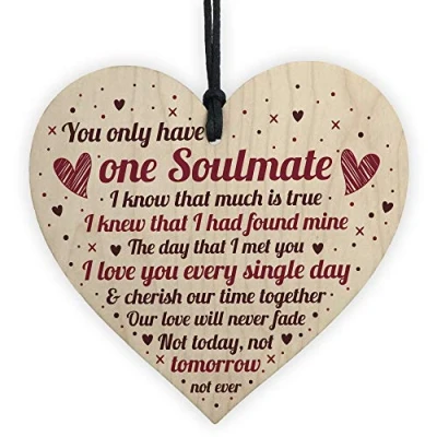 Image of RED OCEAN Valentines Day Anniversary Soulmate For Husband Wife Boyfriend Girlfriend Keepsake Plaque