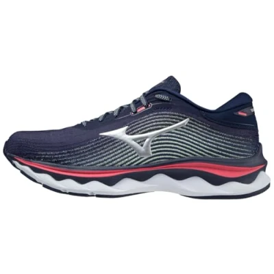 Image of Mizuno Women&#039;s Wave Sky 5 Running Shoe, Peacoat, UK
