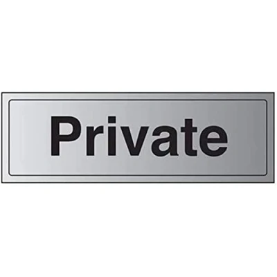 Image of V Safety General Door Private Sign 300mm x 100mm 1.6mm Alu Rigid Plastic