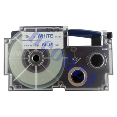 Image of CASIO EZ Label Printer XR 18WEB1 Tape Self Adhesive 18 mm x 8.0 m Blue on White