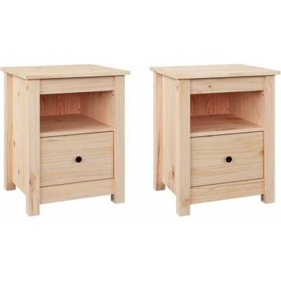 Image of vidaXL Bedside Cabinets 2 pcs 40x35x49 cm Solid Wood Pine