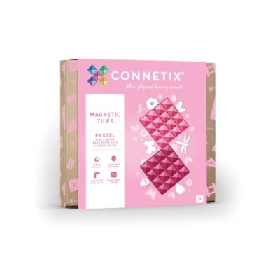 Image of Connetix Pastel Base Plate Pack, Pink &amp; Berry, 2 Pieces
