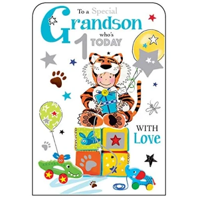 Image of Grandson 1st Birthday Card