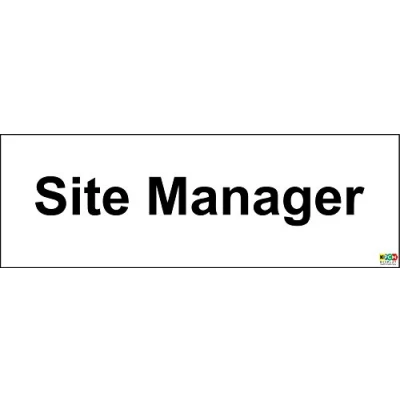 Image of Site Manager Sign (Self Adhesive Sticker Label Sign) 300mm x 100mm