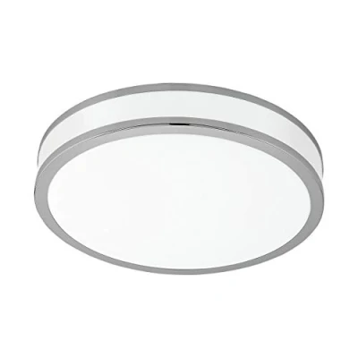 Image of EGLO Palermo 2 LED Ceiling Light, 1 Bulb Material: Steel and Plastic, Colour: Chrome, White, Diameter: 41 cm