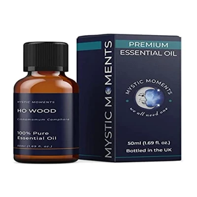 Image of Mystic Moments Ho Wood Essential Oil 50ml Pure &amp; Natural for Diffusers, Aromatherapy Massage Blends Vegan GMO Free