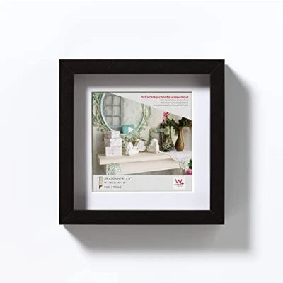 Image of walther Design Photo Frame Black 20 x cm with PassepArtout, Stockholm Wooden EA222B