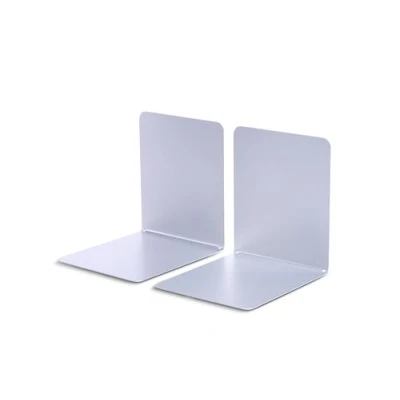 Image of MAUL 14 x 12 cm Metal Premium Magnetic Holding Book End Silver (Pack of 2)