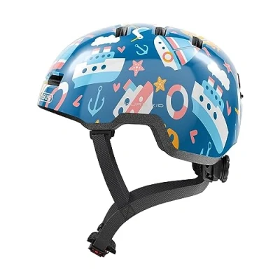 Image of ABUS children&#039;s helmet Skurb Kid robust bike in skate style with room for a ponytail and various designs girls boys blue, size M