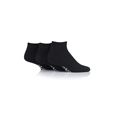 Image of 3 Pair Black Footnurse Cushioned Foot Diabetic Trainer Socks Men&#039;s 6 8.5 Mens Iomi