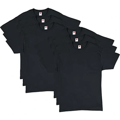 Image of Hanes Men&#039;s essentials athletic shirts, Black, M UK
