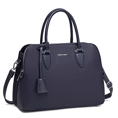 Image of David Jones Women&#039;s Bugatti Handbag Top Handle Faux Leather Bag Multiple Pockets Tote Shoulder Crossbody Ladies Elegant Shopping Shopper Designer Satchel City Blue