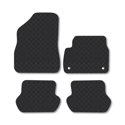 Image of Rubber Car Mats Compatible with Citroen Ds5 (2012 2015) Tailored Fit Floor Set Accessory Black Custom 4 Pieces Clips Anti Slip Backing, Heavy Duty &amp; Waterproof