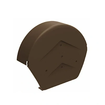 Image of Homesmart Brown Half Round Ridge End Cap for Dry Verge Systems, Gable Apex Roof Tiles, Black, 1 Metre