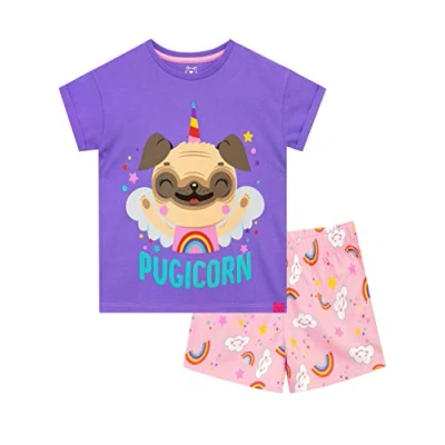 Image of Harry Bear Girls Pug Unicorn Pyjamas Multicoloured Age 8 to 9 Years