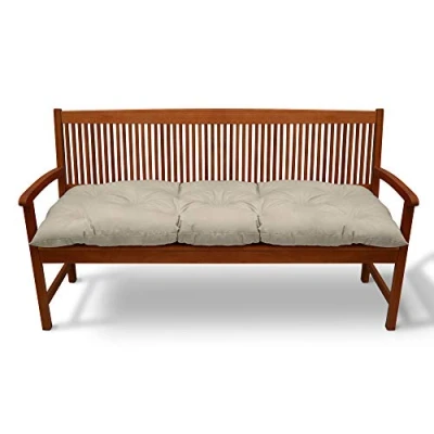 Image of Beautissu Garden Bench Pad 120x50x10cm Flair BK Comfortable Seat Cushion for Outdoor Swing or 2 Seater Natural