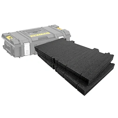 Image of Shadow Foam Easy Peel Toughsystem DS150/300 Insert [Black 30mm Twin Pack] Customisable for DeWalt Toolboxes Ideal Lean, 5S, Kaizen &amp; Custom Organisers