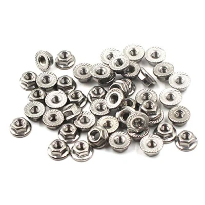 Image of 304 Stainless Steel Metric M5 Flange Nuts 5mm Hex Nut 50 Pack