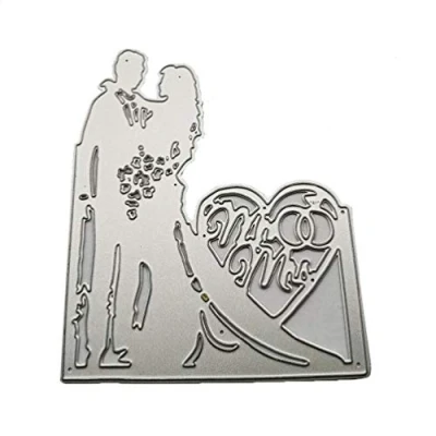 Image of Metal cutting Die Heart Bridegroom Cut for Scrapbooking DIY Crafts Template Scrapbook Cards Stencils Valentine&#039;s Day Wedding card making Embossing leather dies