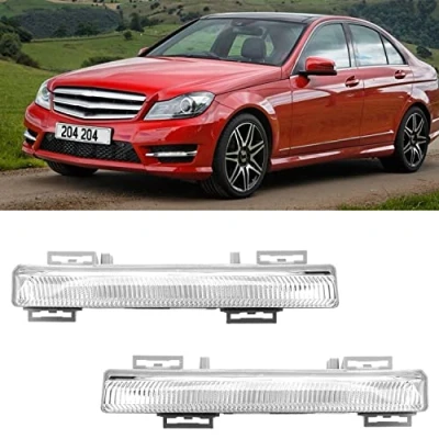 Image of KYYET Daytime Running Light Assembly Compatible with Mercedes Benz W204 S204 W212 R172 C230 C250 C300 C350 E350 E400 E550 2007 2014 DRL Fog Driving Lamp w/LED Bulbs Left &amp; Right Side