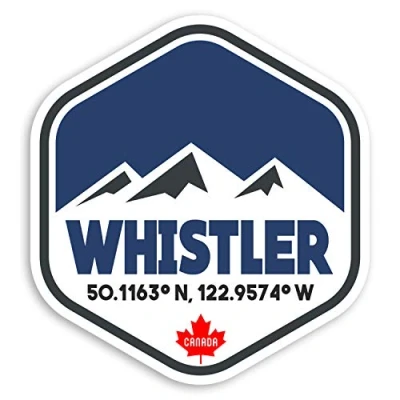Image of 2 x 10cm Whistler Canada Vinyl Stickers Ski Snowboard Luggage Sticker #31228 (10cm Tall)