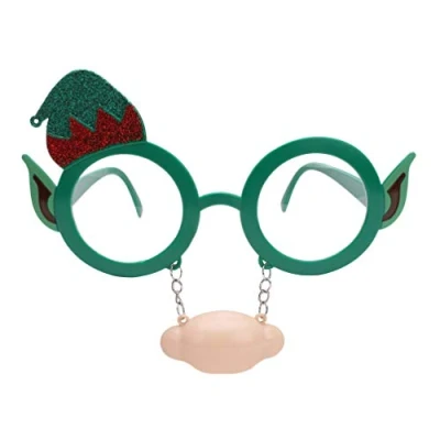 Image of Toyland® Novelty Elf Glasses &amp; Hanging Nose Christmas Party Fancy Dress Stocking Fillers Secret Santa