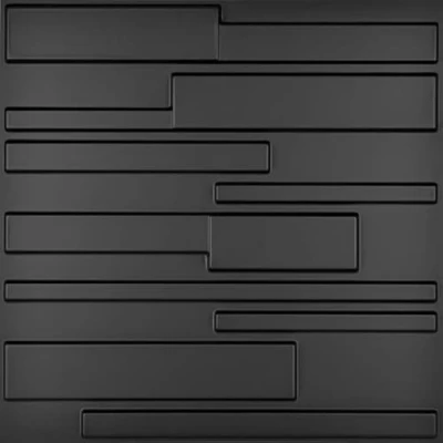Image of Art3d A10032BK 3D Wall Panels, Black, 32 Sq Ft