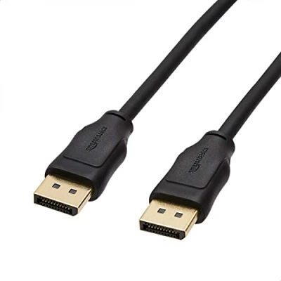 Image of Amazon Basics DisplayPort to 1.2 Cable, 21.6Gbps High Speed, 4K@60Hz, 2K@165Hz, Gold Plated Plugs, 0.9 m, Black