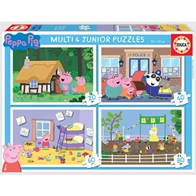Image of Educa 18645 Peppa Pig Set of Puzzles for Kids, Multicoloured