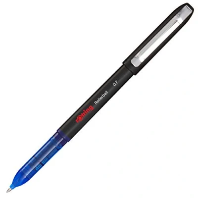 Image of rOtring Rollerball Pen Fine Point (0.7 mm) for Clear Writing Blue Ink 1 Count