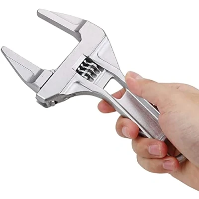 Image of SPICOM Adjustable Wrench 16 68MM Aluminum Alloy Hand Tools Large Opening Bathroom Spanner NUT Key Tool, Universal Pipe Repair Set (Color: Silver)