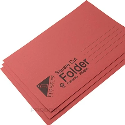 Image of [25 Pack] Red Foolscap 250gsm Square Cut Folders