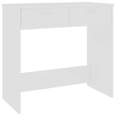 Image of vidaXL Desk with Drawers Easy to Clean Living Room Office Furniture Corner Computer Workstation White 80x40x75cm Chipboard